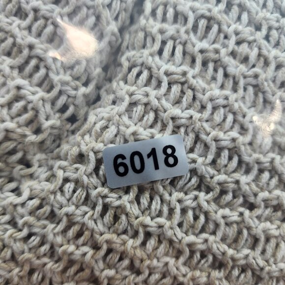 Womens Beige Express Open Knit Sweater 3/4 Sleeve Round Neck Size M/L - Picture 12 of 12